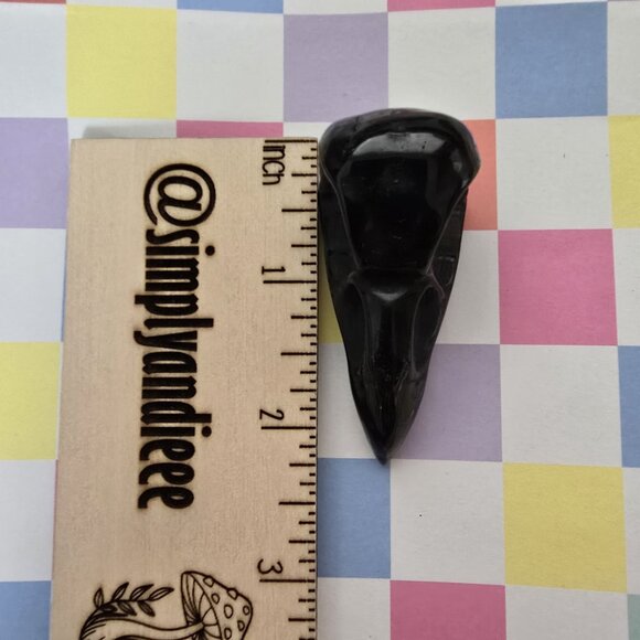 Obsidian Crow Head Crystal Carving - Picture 5 of 5